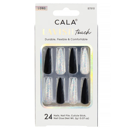 CALA Lavish Touch Long Stiletto Nail - Black/White