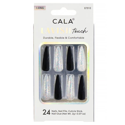 CALA Lavish Touch Long Stiletto Nail - Black/White