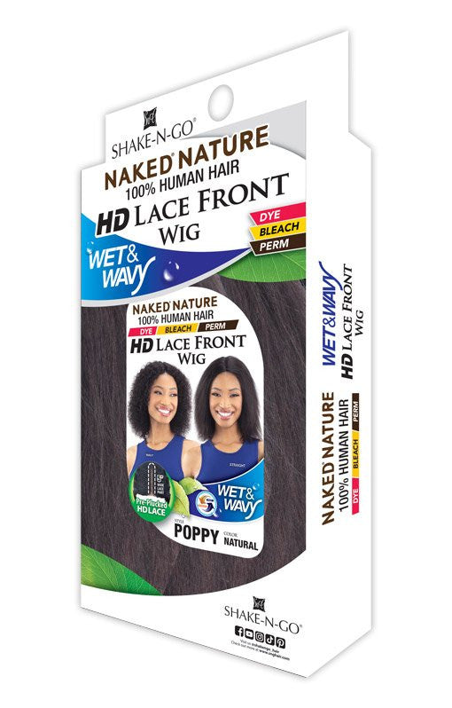 SHAKE N GO Naked Nature 100% Human Hair Wet & Wavy Lace Part Wig - POPPY