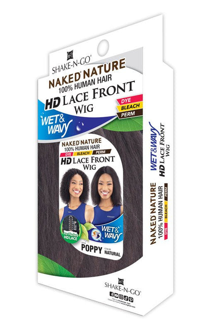 SHAKE N GO Naked Nature 100% Human Hair Wet & Wavy Lace Part Wig - POPPY