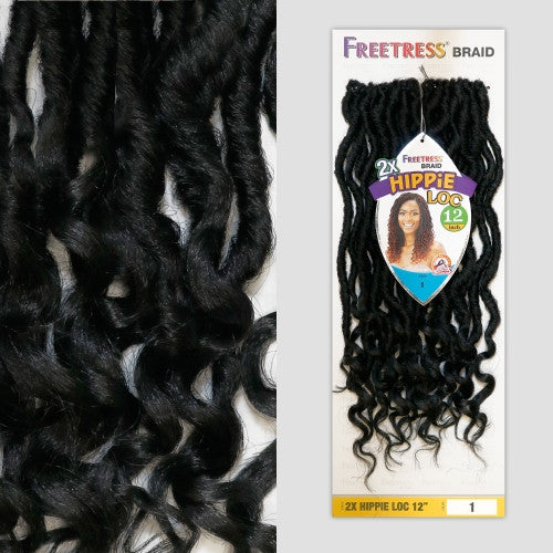 SHAKE N GO Freetress Braid Synthetic Crochet Hair - 2X Hippie Loc 12"