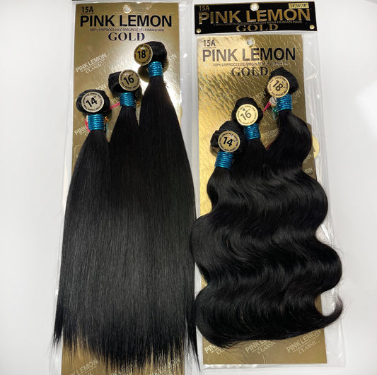 PINK LEMON GOLD Brazilian 3 Bundle Multi Pack - Straight