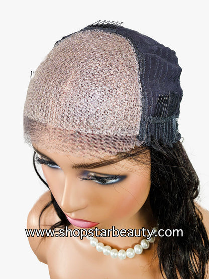 15A PINK LEMON GOLD 100% Human Hair 6X5 Lace Front Wig - VIENNA (Natural)