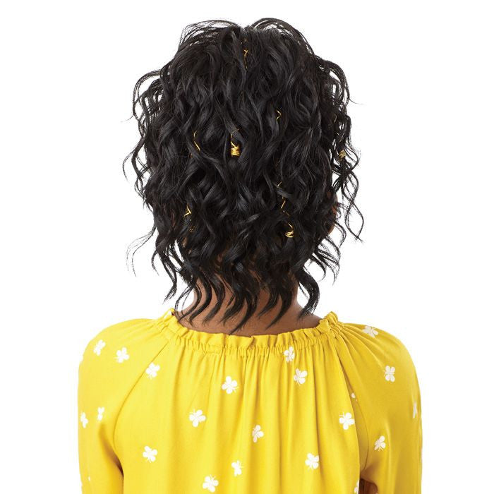 OUTRE Lil Looks Synthetic Drawstring Ponytail - GOLD ACCENTED NATURAL WAVE 12"