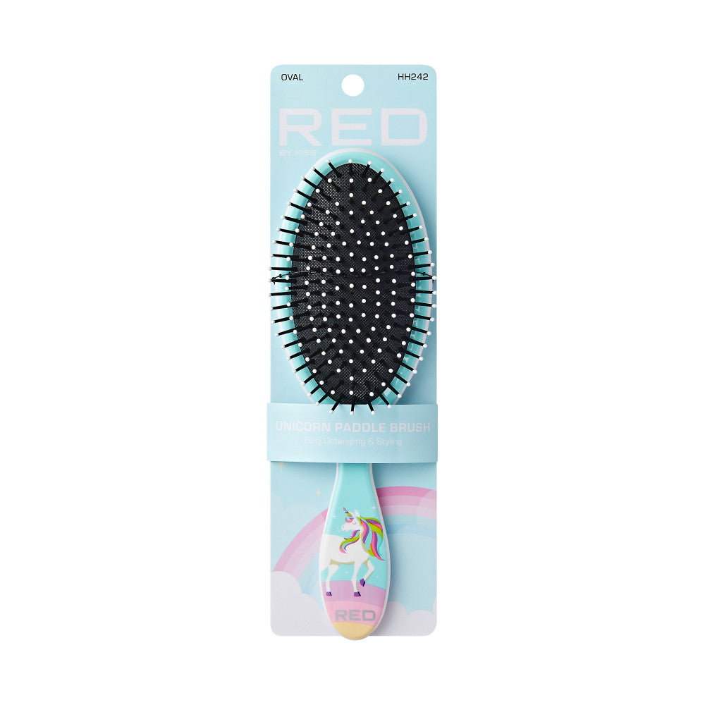 RED Mythical Animals Oval Detangling Brush