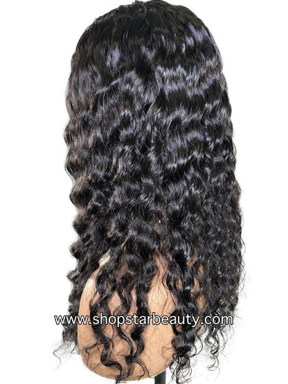 15A PINK LEMON GOLD 100% Human Hair V-Part Wig V-WET & WAVY DEEP