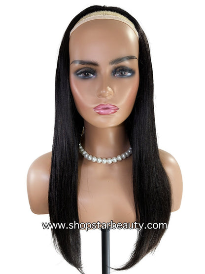 15A PINK LEMON GOLD 100% Human Hair Half Wig H-YAKI