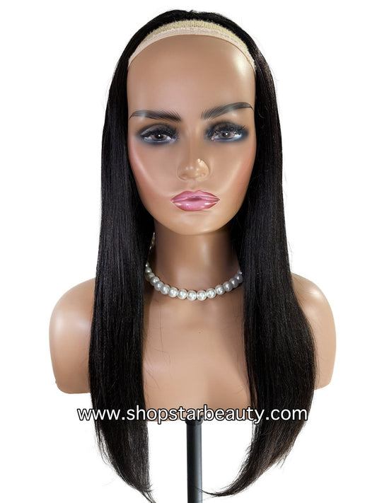 15A PINK LEMON GOLD 100% Human Hair Half Wig H-YAKI