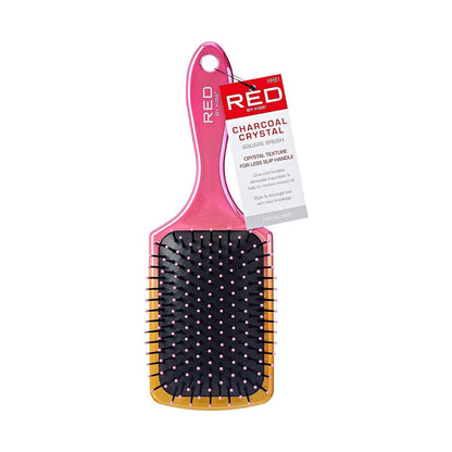 RED Crystal Charcoal Square Paddle Brush
