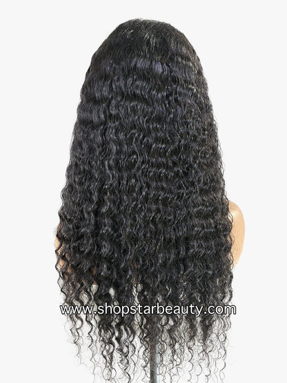 15A PINK LEMON GOLD 100% Human Hair 5X6 Lace Front Wig - EAST (Wet & Wavy) (18"-30")