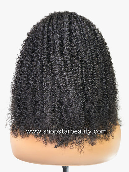 15A PINK LEMON GOLD 100% Human Hair V-Part Wig V-KINKY