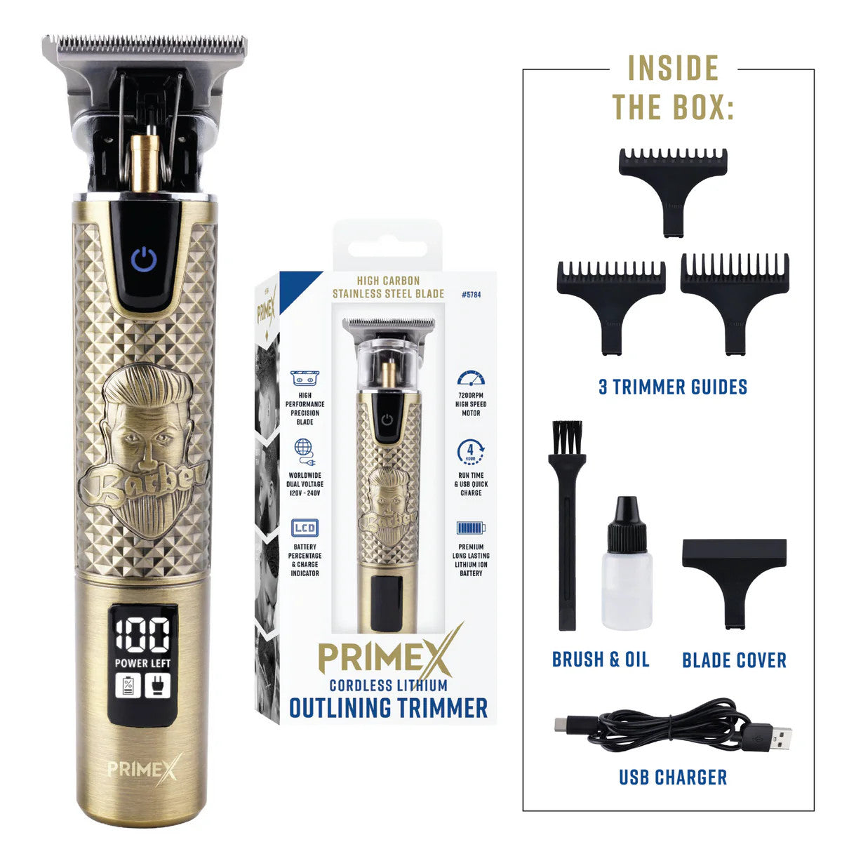 Annie PrimeX Cordless Lithium Outlining Barber Trimmer