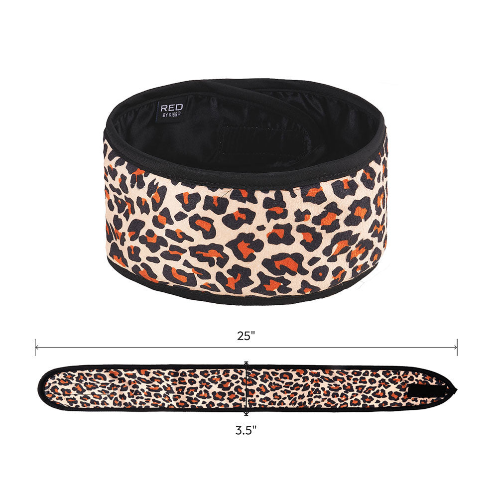 RED Velcro Spa Headband (Leopard)