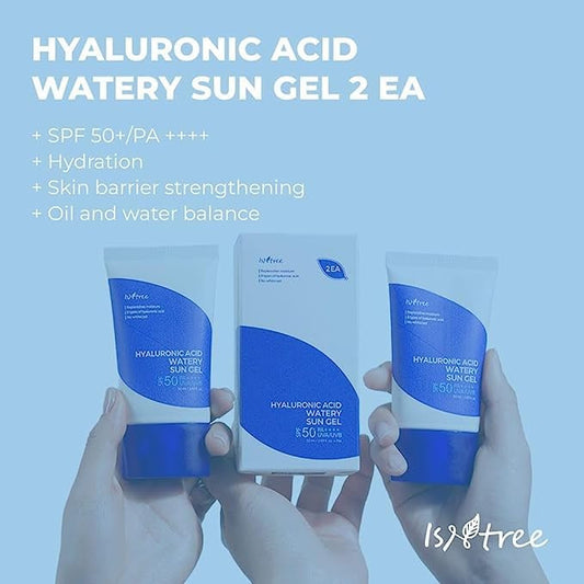 [ISNTREE] Hyaluronic Acid Watery Sun Gel, SPF 50+ PA++++ (2 packs)
