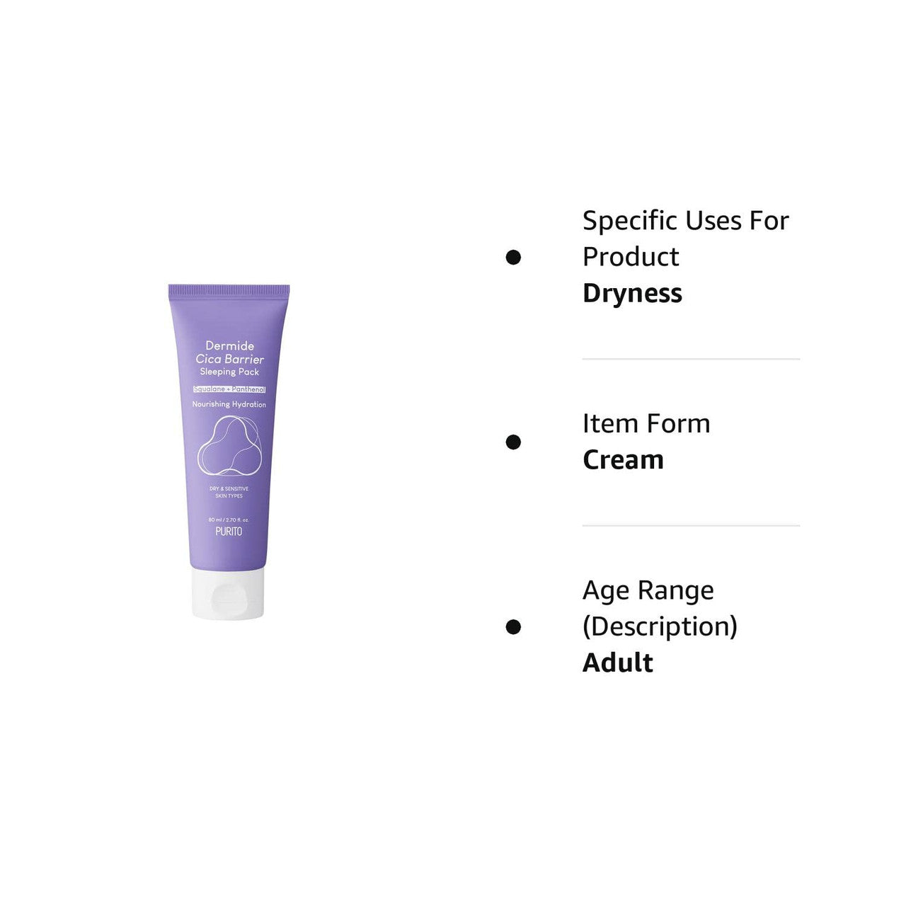 PURITO Dermide Cica Barrier Sleeping Pack (2.7 oz)