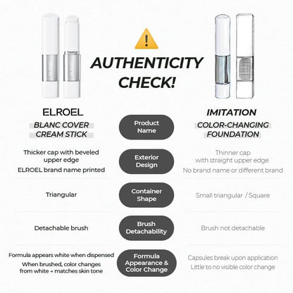ELROEL Blanc Cover Cream Stick V White  Korean Color-Changing Foundation