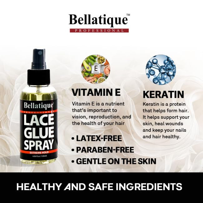 Bellatique Metal Lace Glue Plastic Spray [Extreme Hold]