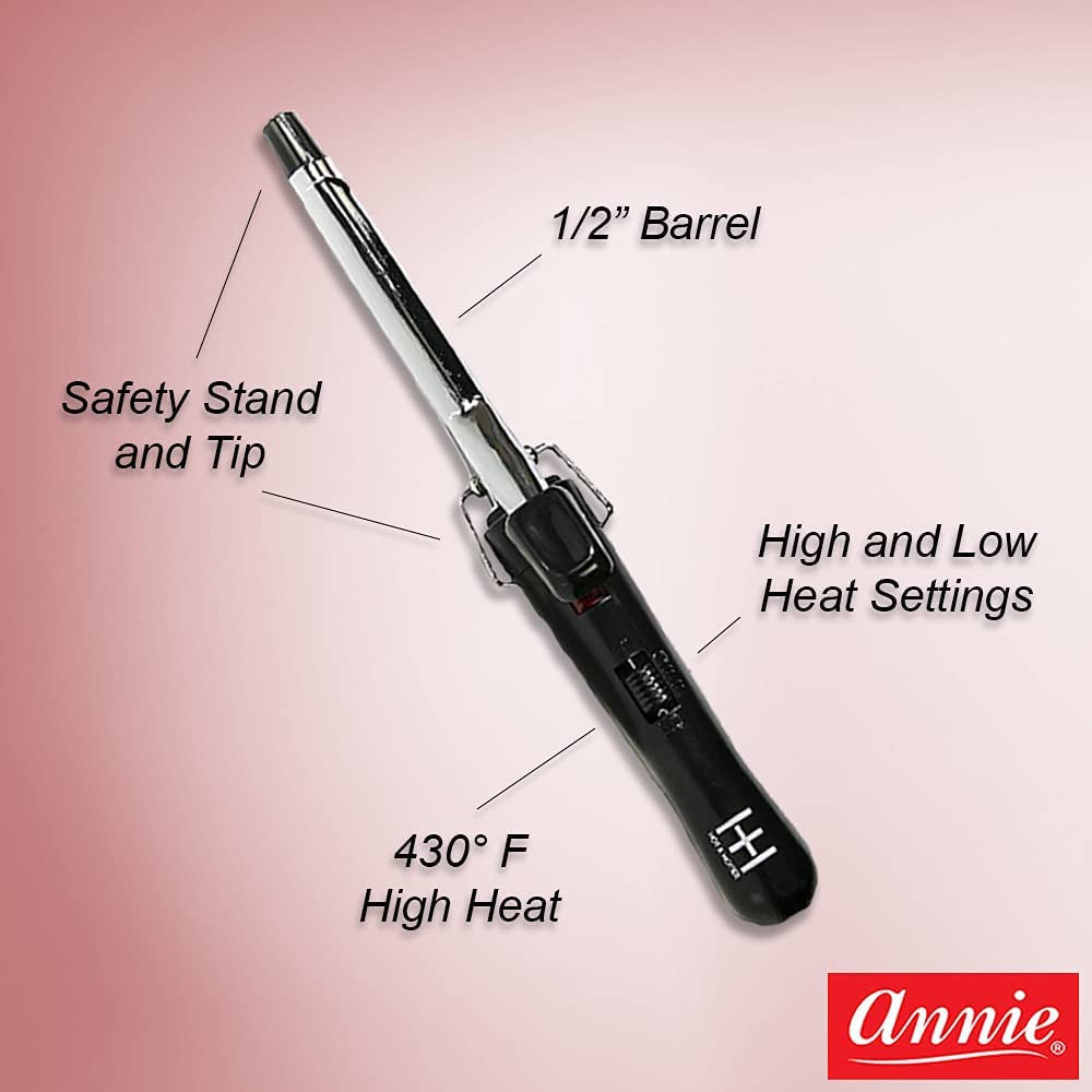 Annie Hot & Hotter Electrical Silver Curling Iron 1 1/2"