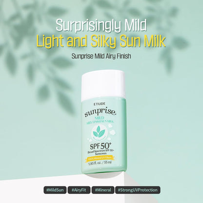 [Etude House]Sunprise Sunscreen Mild Sun Milk SPF 50+ / PA++++ (1.85oz)