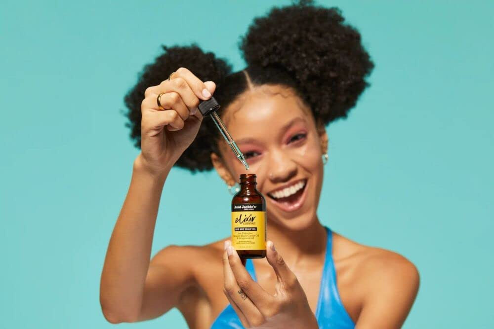 Aunt Jackie's Elixir Essentials Hair & Scalp Oil - Saw Palmetto, Jamaican Black Castor Oil & Grapeseed Oil