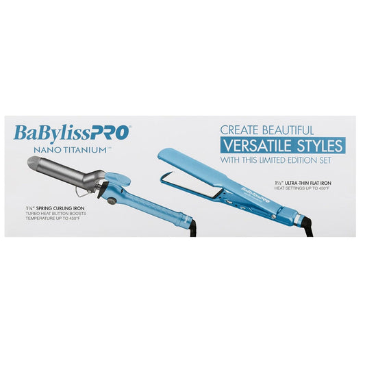 BabylissPRO Nano Titanium Flat Iron 1.5" & Curl Iron 1.25"
