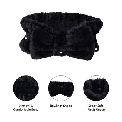 RED Plush Spa Headband (Black)