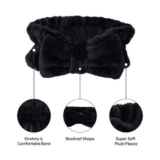 RED Plush Spa Headband (Black)