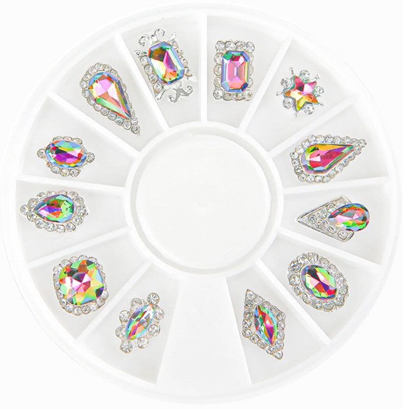 NICKA K Nail Rhinestones Round Case