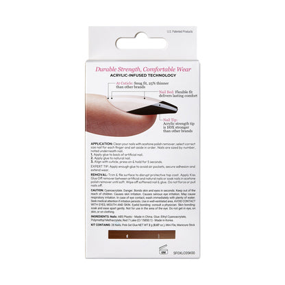 KISS Salon Acrylic French Nails - LAVENDER