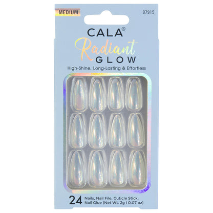 CALA Shimmer Luxe: Medium Almond Pink/White Aurora Finish