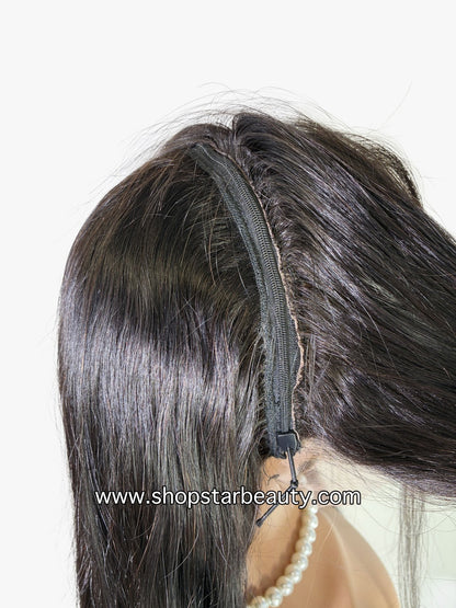 15A PINK LEMON GOLD 100% Human Hair 13X4 Lace Front Wig - COFFEE