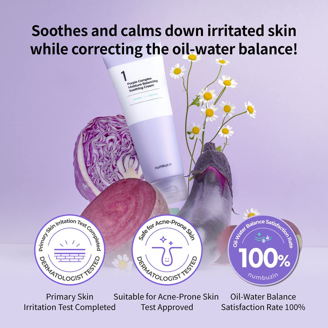 NUMBUZIN No.1 Purple Complex Moisture Balancing Soothing Cream (3.38 oz)
