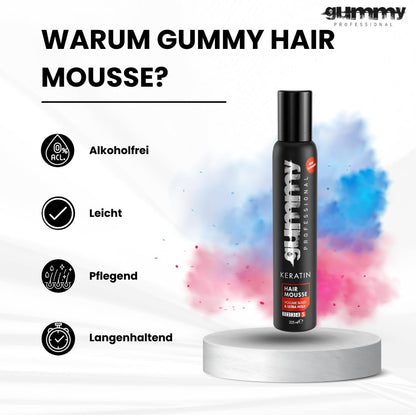 GUMMY Keratin Ultra Strong Hold Hair Styling Mousse (7.6oz)