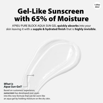 [A'PIEU] Pure Block Aqua Sun Gel SPF50+/PA+++ (1.69 oz)