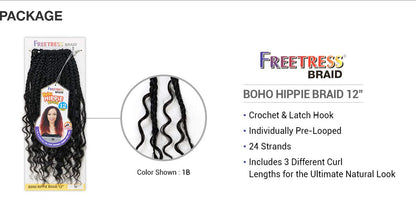 SHAKE N GO Freetress Braid Synthetic Crochet Hair - Boho Hippie Braid 12"