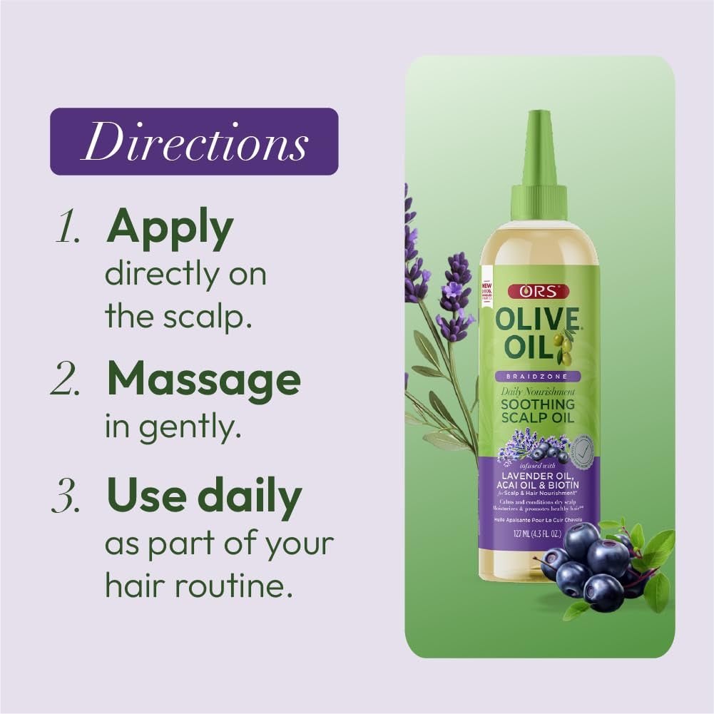 ORS Olive Oil Lavender, Acai & Biotin Soothing Scalp Oil (4.3oz)