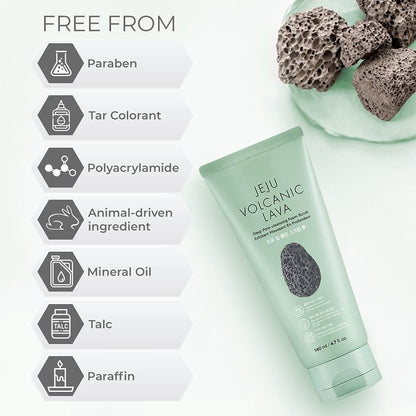 THE FACE SHOP Jeju Volcanic Lava Deep Pore-Cleansing Foam Scrub (4.7 oz)