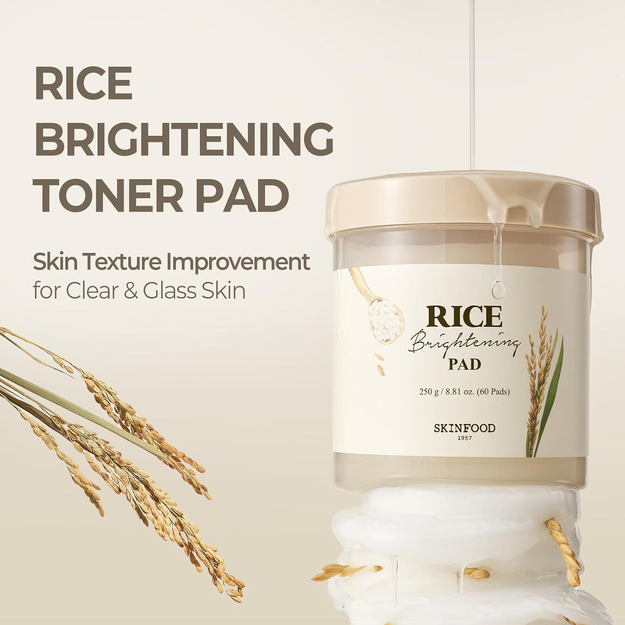 [SKINFOOD] Rice Daily Toner Pad (60Pads)