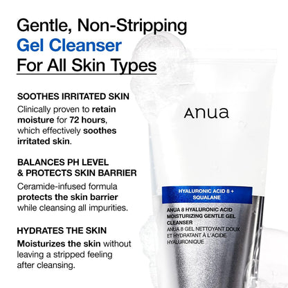 Anua 8 Hyaluronic Acid Moisturizing Gentle Gel Cleanser (5.07oz)