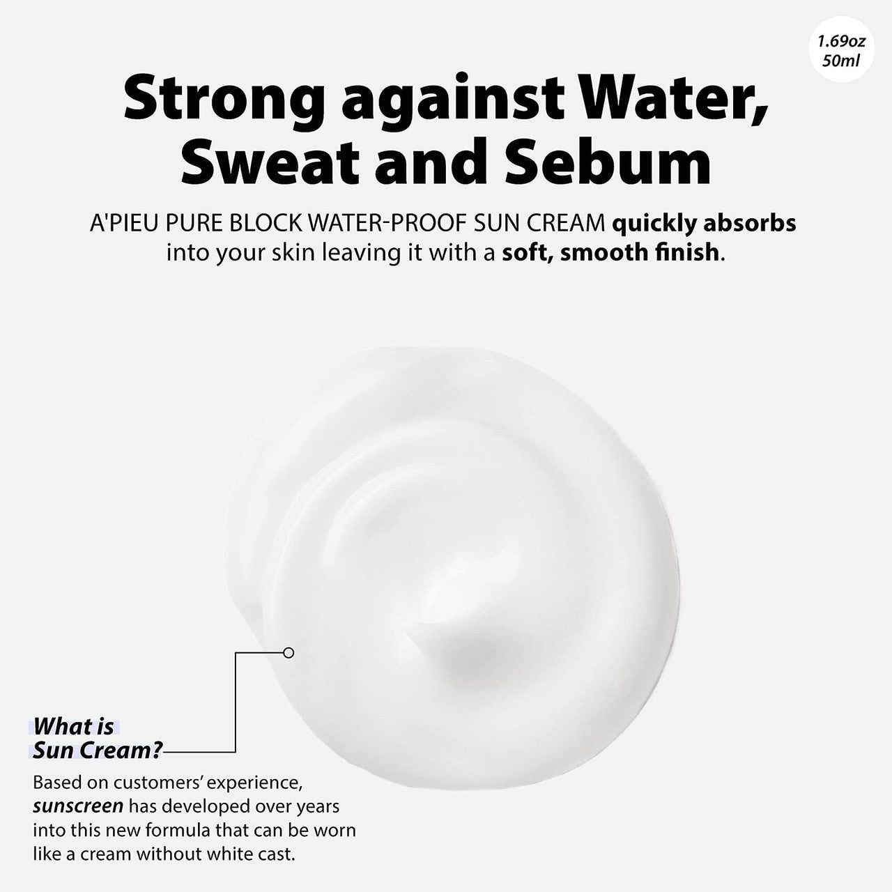 [A'PIEU] Pure Block Water Proof Sun Cream SPF50+/PA+++ (1.69 oz)