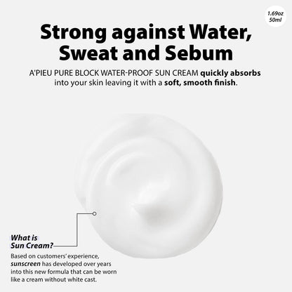 [A'PIEU] Pure Block Water Proof Sun Cream SPF50+/PA+++ (1.69 oz)