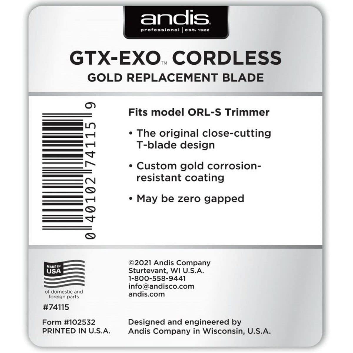 ANDIS GTX-EXO Cordless Gold Replacement Blade