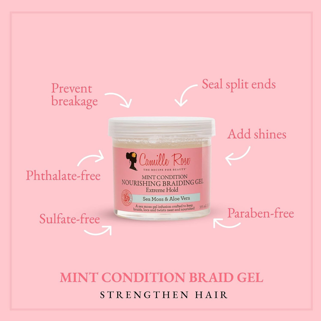 Camille Rose Mint Condition Nourishing Braiding Gel (12 oz)