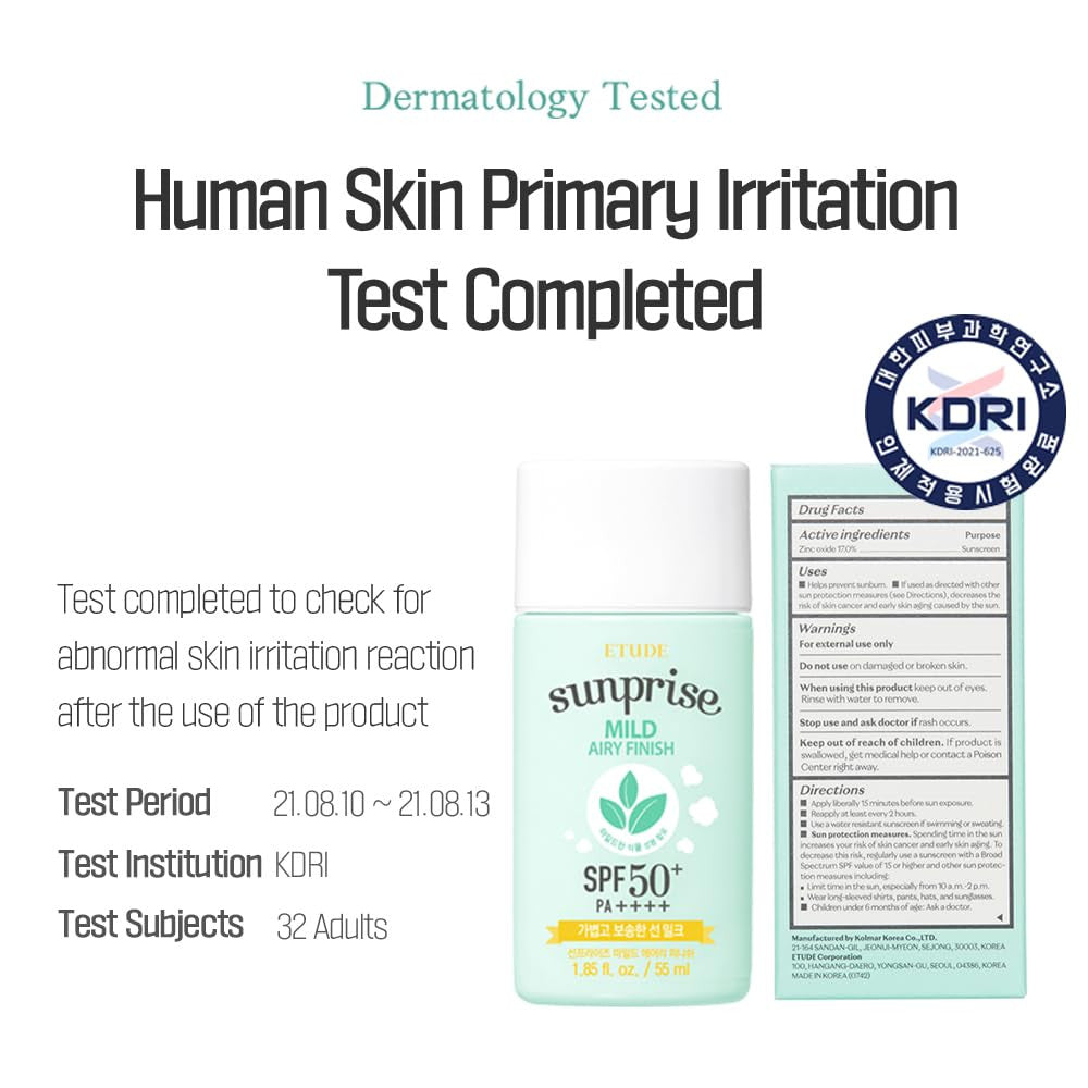 [Etude House]Sunprise Sunscreen Mild Sun Milk SPF 50+ / PA++++ (1.85oz)