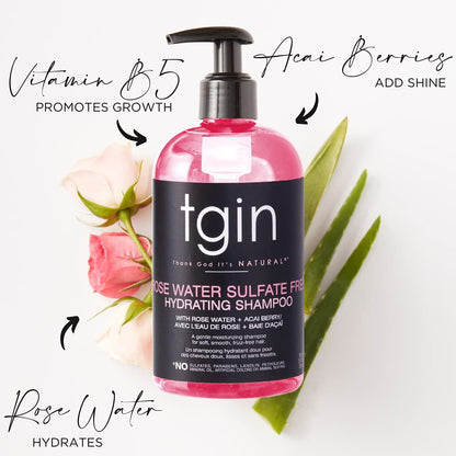 TGIN Rose Water Sulfate-Free Hydrating Shampoo (13 oz)