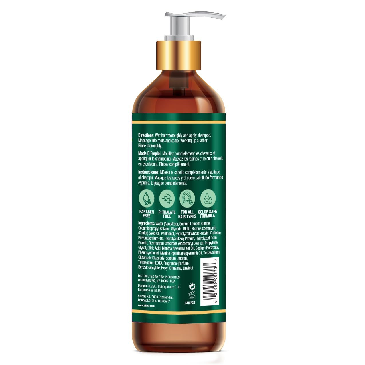 Difeel Rosemary Mint Strengthening Biotin Shampoo (33oz)