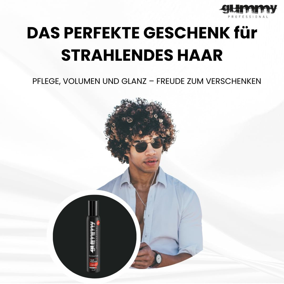 GUMMY Keratin Ultra Strong Hold Hair Styling Mousse (7.6oz)