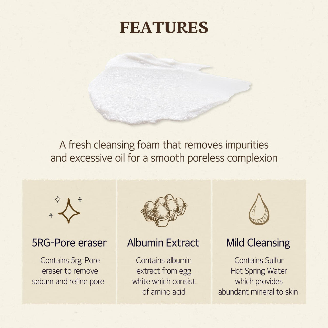 [SKINFOOD] Egg Perfect Pore Cleansing Foam (5.07oz)