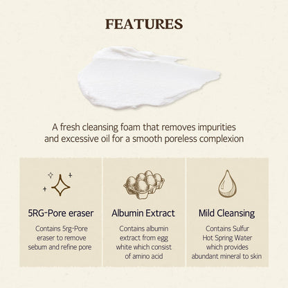[SKINFOOD] Egg Perfect Pore Cleansing Foam (5.07oz)