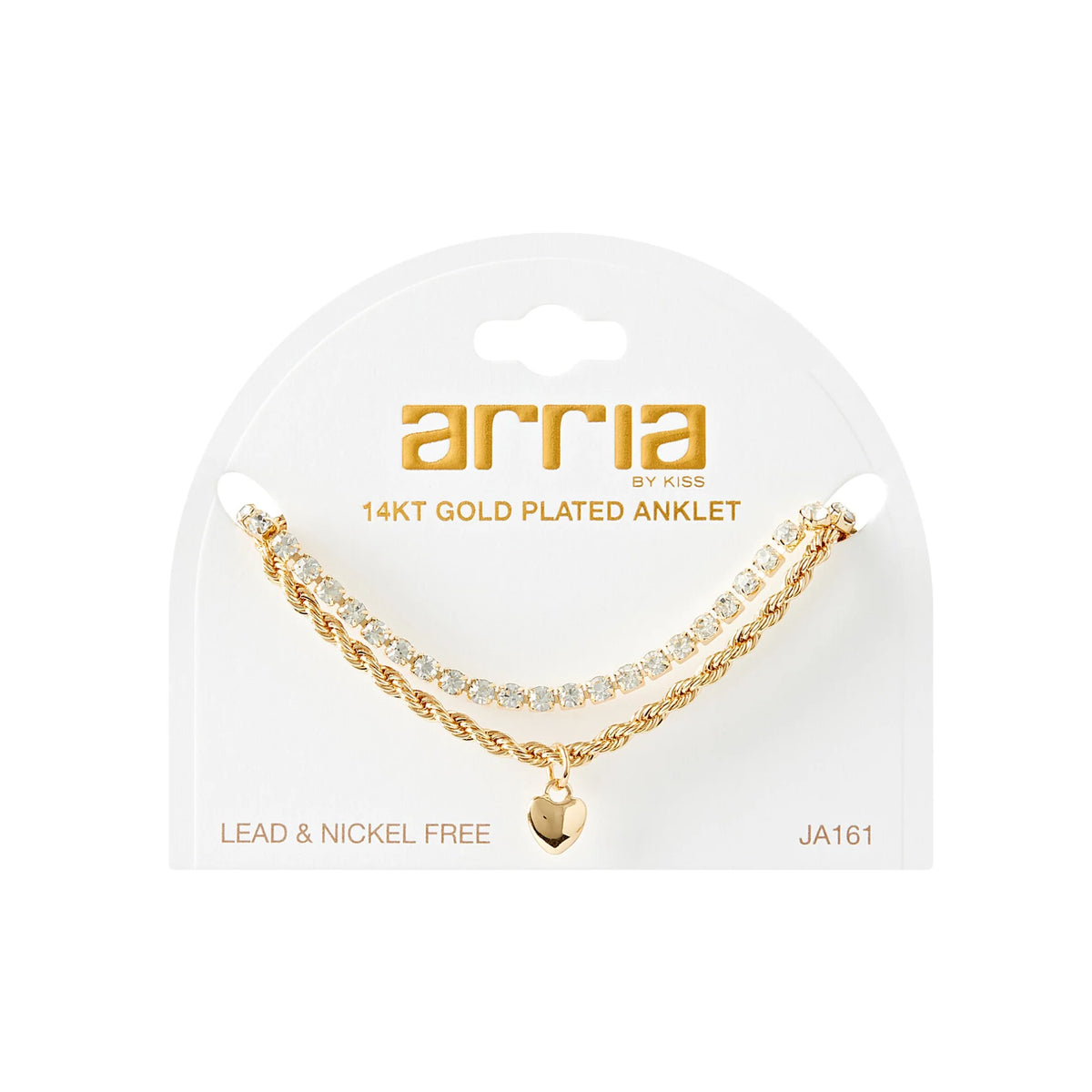 ARRIA 14K Gold Plated & White Gold Fashion Anklet